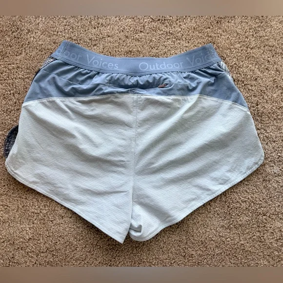 OV Ready Set Lined Running Shorts Pockets Blue Grey Print XS - Picture 5 of 8